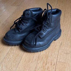 Timberland Kids Black Lace-Up Ankle Boots toddler size 6